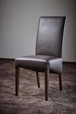 Esszimmerstuhl mit hoher Rückenlehne hochwertiges Anilin-Leder Buchengestell Stahlfederkern Nosag-Federung made in Germany