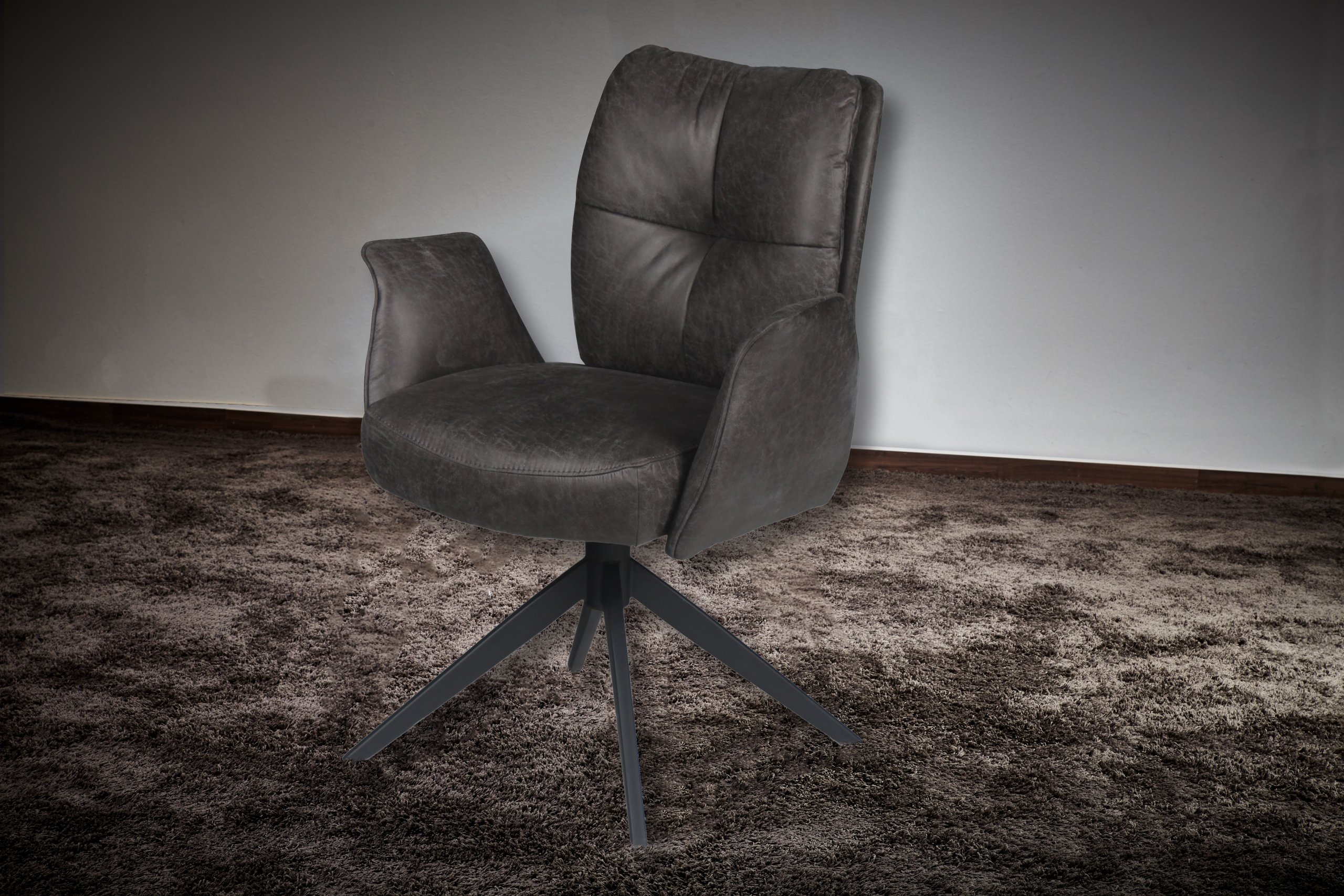 Drehsessel Balve Ledertex schiefer