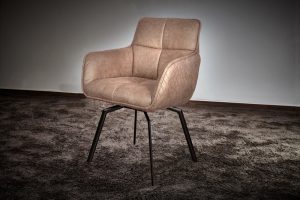 Design-Drehsessel Elspe Microfaser/Lederoptik sand