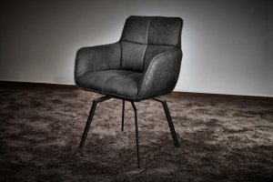 Design-Drehsessel Elspe Microfaser/Lederoptik schiefer