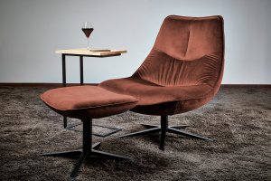 Loungesessel Wormbach Samt inkl. Hocker